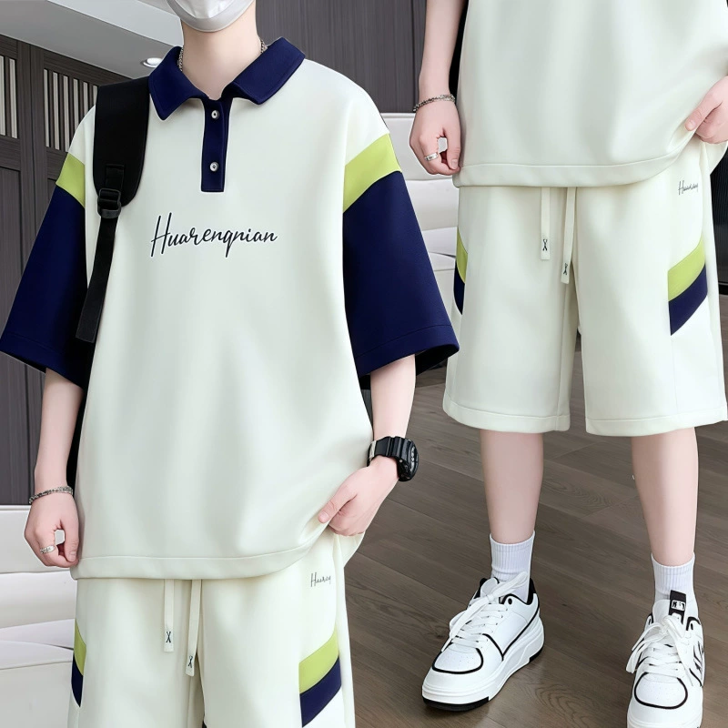 Новая летняя футболка с короткими рукавами, костюм для похудения, тонкие молодежные студенческие мужские спортивные повседневные шорты, футболка из двух предметов