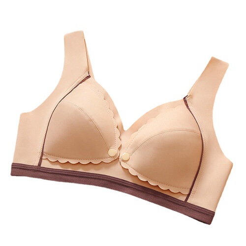 Nursing bra, one-piece, wire-free, thin, front-opening, adjustable, push-up, breathable sleep bra for women