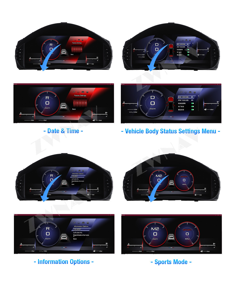 Suitable for 2004-2008 Peugeot 206 models, this is an upgraded all-lcd dashboard with multiple UI options for displaying car mileage and speed