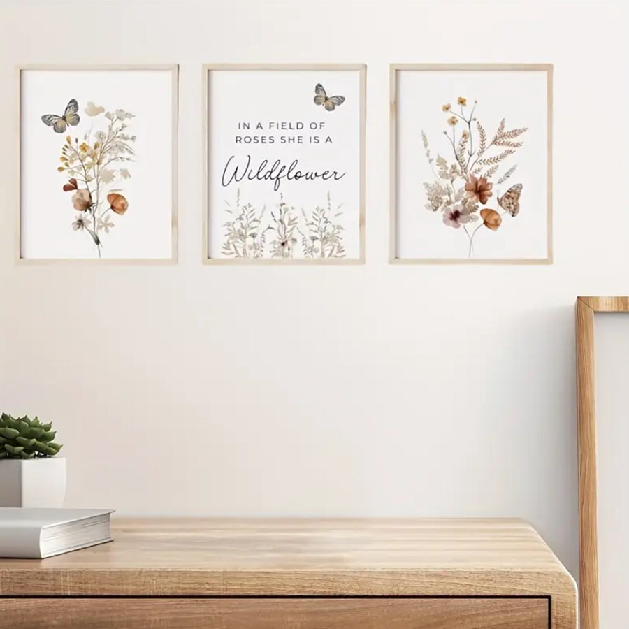 Acuarela nórdica flor pequeño cartel de ramo fresco moderno minimalista sala de estar decoración pintura colgante pintura transfronteriza sin marco