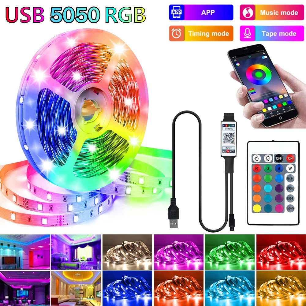 Светодиодная ламповая лента 1–10 м 5V USB Bluetooth 5050 2835 RGB цветная лента «Призрачный всадник»