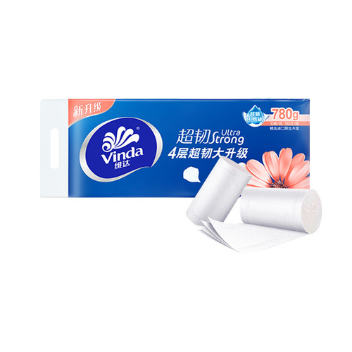Vinda roll paper super tough coreless 4-layer 10 rolls 780g roll paper toilet paper wholesale household paper towels