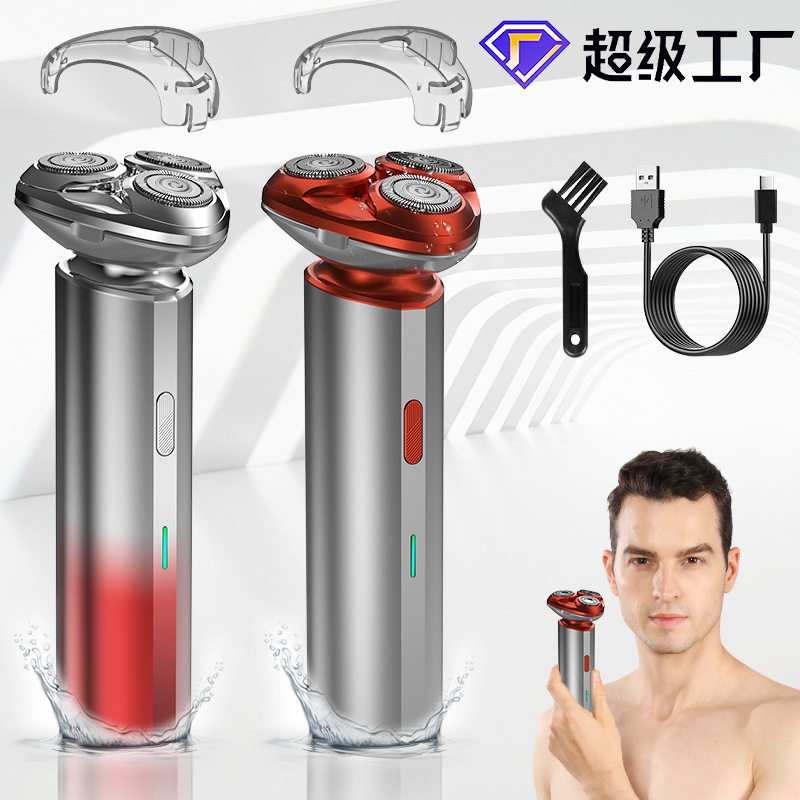 Nuevo tres-cuchillo neto hogar máquina de afeitar eléctrica de los hombres cuchillo de afeitar portátil lavado cuchillo de afeitar