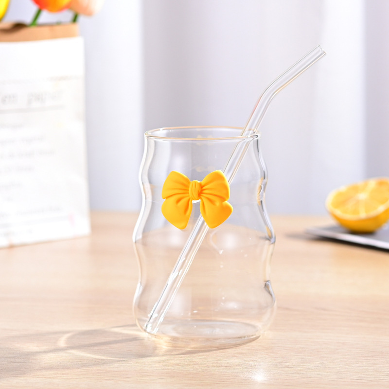 Taza en espiral Taza de bebida fría regordeta Taza de té con leche Taza de nube Taza de vidrio de café con pajita Taza de jugo de borosilicato alto