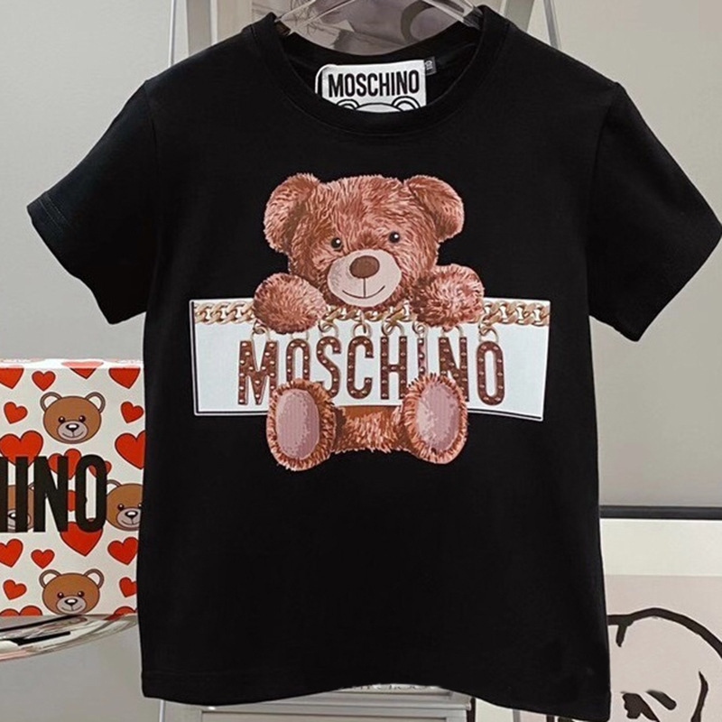 クロスボーダーヨーロッパとアメリカのトレンドブランド春夏新作ラウンドネックプルオーバー親子ベアTシャツ半袖カップルスタイル|undefined