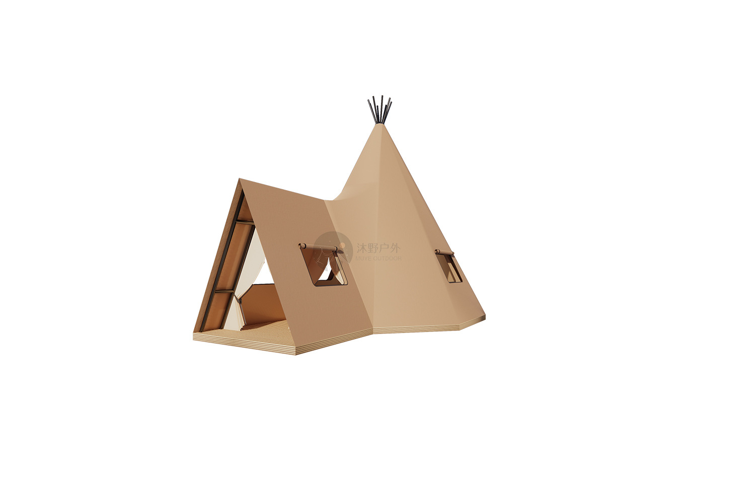 Muye campamento al aire libre Luz de lujo camping pirámide tienda B & B punto escénico turismo estructura de acero Hotel tienda fabricante