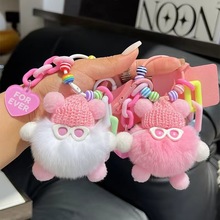 多巴胺煤球怪兽玩偶挂件diy钥匙扣可爱毛绒公仔包包背包手机挂饰