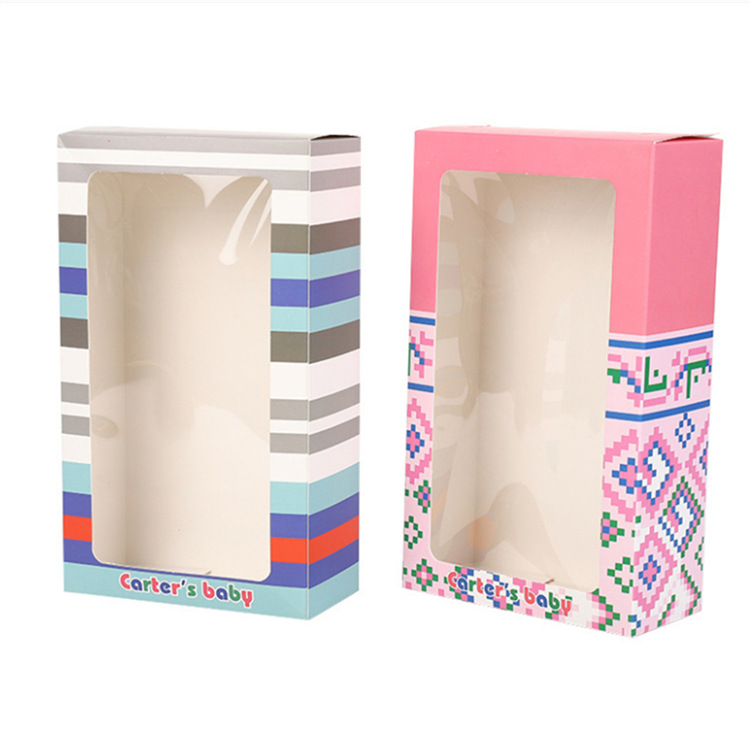 厂家专业卡盒贴PVC窗口包装盒定 做飞机孔挂钩翻盖型纸盒折叠彩盒