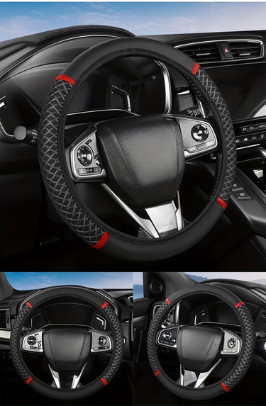 Car Summer Ice-Feel Steering Wheel Cover, Anti-Slip Ice Silk Handlebar Cover, Universal for All Seasons, Anti-Slip and Sweat-Absorbent, Cross-Border Supply