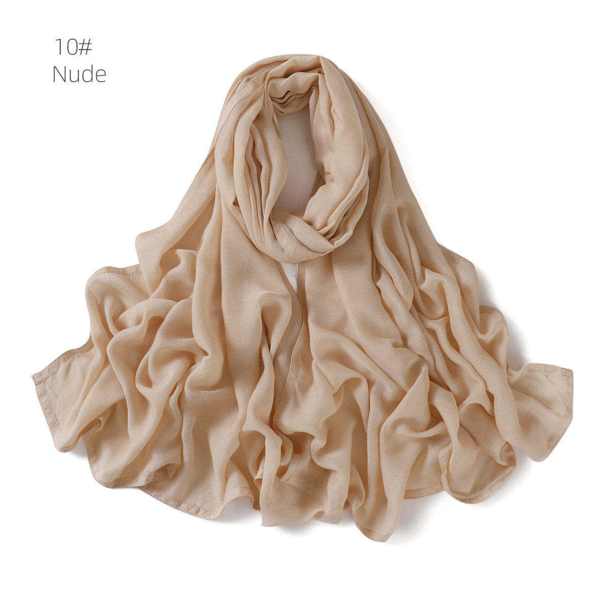 Soft Viscose Cotton Solid Color Scarf Fashion Wide Edge Thin Hijabs High Quality Headscarf Long Shawls for Muslim Woman