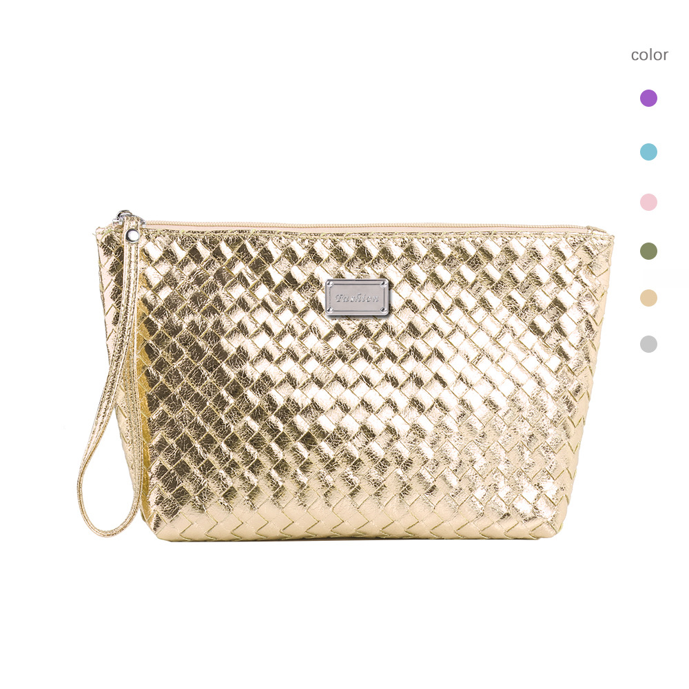 Bolsa de cosméticos de mano transfronteriza europea y americana bolsa de viaje tejida de moda bolsa de almacenamiento portátil bolsa de lavado logo puede ser añadido