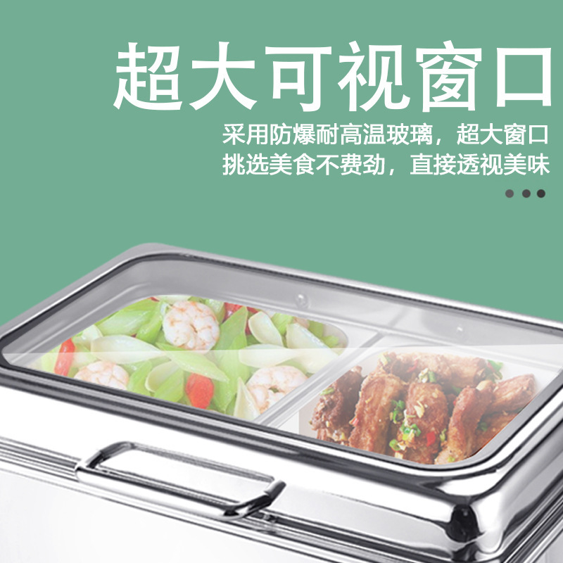 電気加熱ステンレスのセルフサービスの食事炉の油圧は保温炉のふたを開けて厚い布菲炉ホテルの朝食炉の鍋を覆います。|undefined