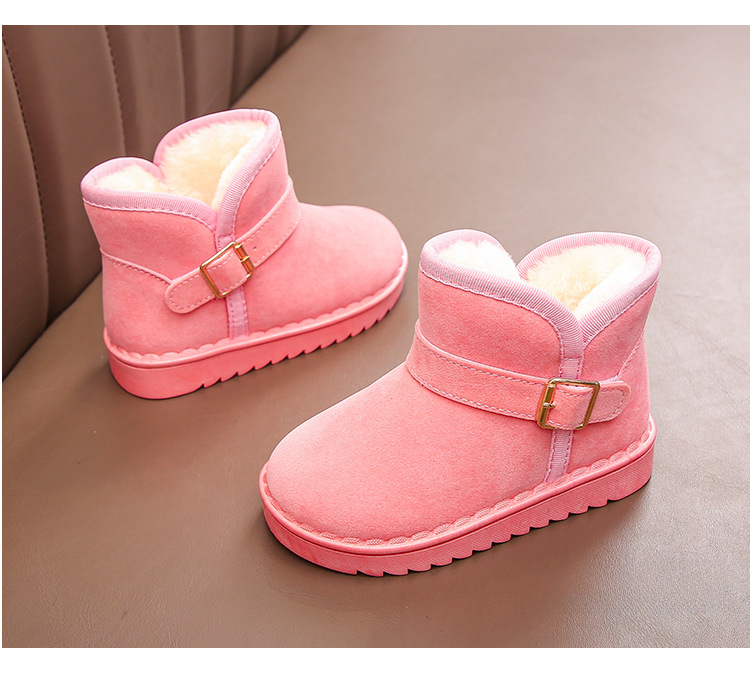 Stivali da neve per bambini Ragazzi 2024 Copripiedi per ragazze invernali foderati in pile Stivali corti ispessiti Scarpe di cotone Scarpe calde Suola morbida Bambini di taglia media e grande_voghion.com