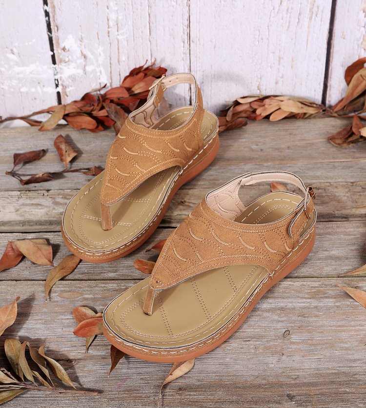 Damen-Sandalen, Reise-Party, synthetische orthopädische Flip-Flops mit Fußgewölbeunterstützung_voghion.com