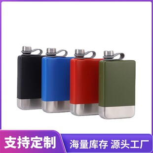 Factory supply new outdoor portable 304 food grade camping stainless steel hip flask painting wine utensils