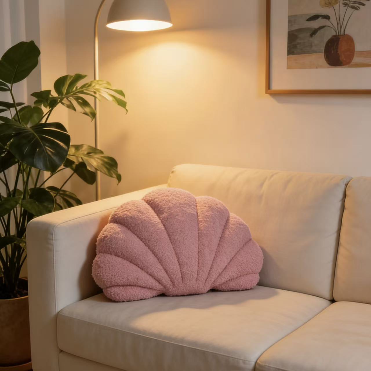 Zhang Yixing's Same Style Plush Shell-Shaped Pillow for Home Aquarium Decoration, Sofa Office Marine Animal Pillow