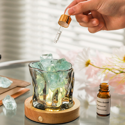 Charging lamp base essential oil diffuser stone household indoor long-lasting flameless aromatherapy crystal stone decorative bedroom fragrance