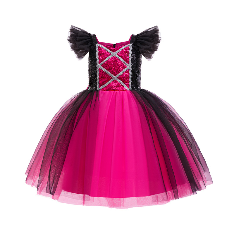Cross Border Special for Girls Prom Sequins Flying Sleeve Dress Halloween COS Costume Party Party Play Dress