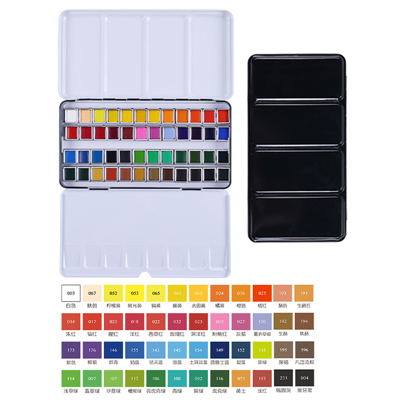 Xiupu sólido acuarela pintura acuarela herramienta traje principiante arte estudiante pintura portátil color nacarado