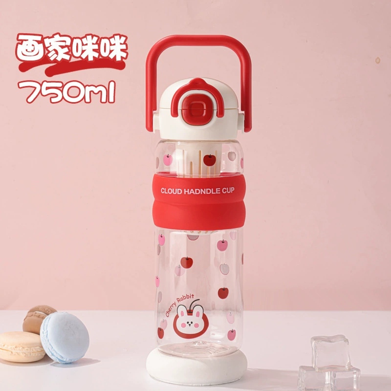 Cartoon cute high quality plastic handheld tea cup
