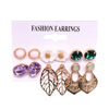 Earrings, set, suitable for import, flowered, 6 pair, wholesale