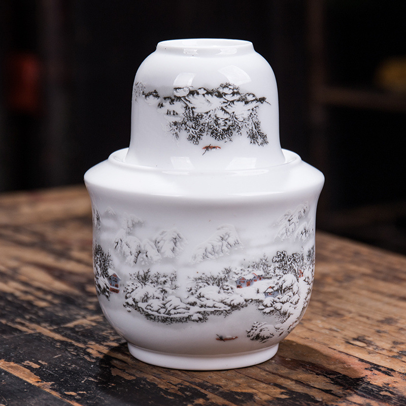 景德镇温酒器烫酒壶家用仿古中式酒具套装烧酒黄酒白酒杯热温LD