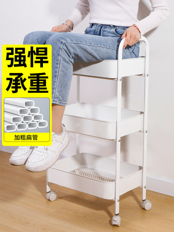 小推车置物架厨房落地卧室多层婴儿零食移动浴室卫生间收纳储物架|undefined