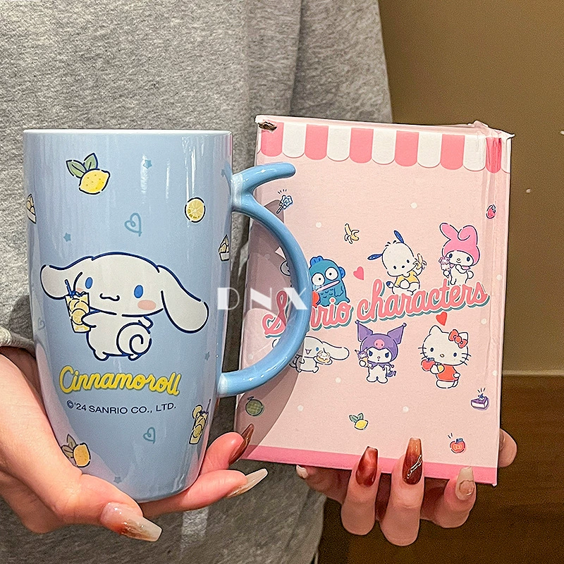 Большая керамическая кружка Sanrio для девочек, летняя питьевая чашка, милая пара кофе чашка парню подарок на день рождения