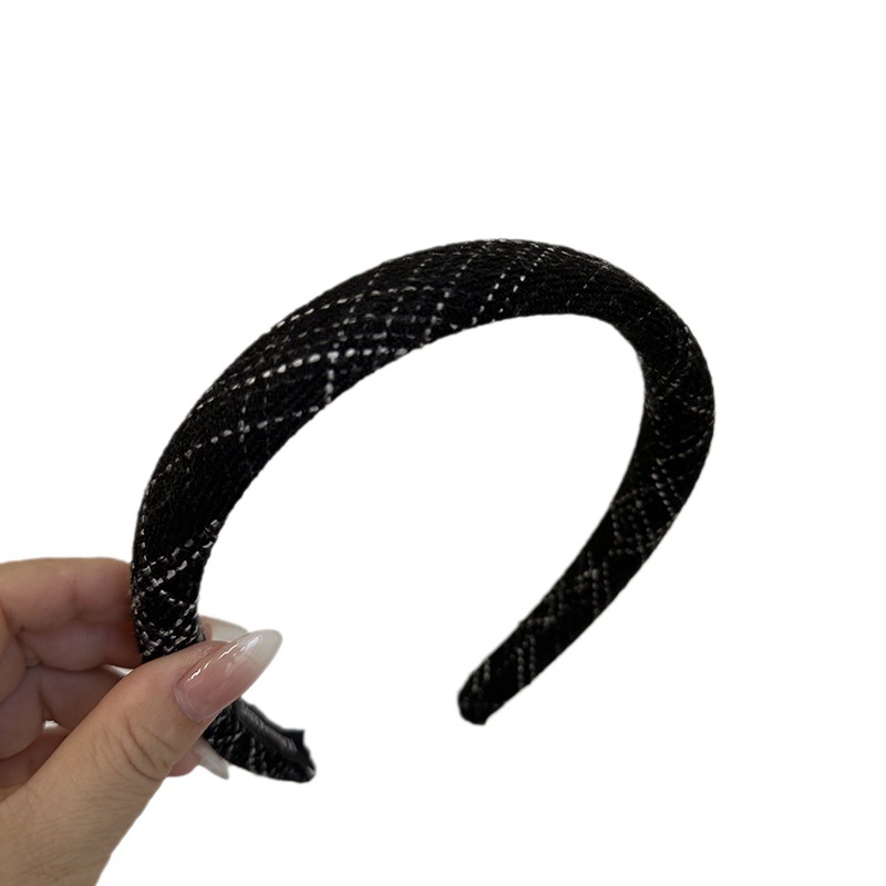 Koreanesche Stil Maon Schwamm gestreift Kappband Ins Meedchen einfach All-Match Hoeraccessoiren Kaart Internet Promi Breet Kant Héich Schädel Top Kappband_voghion.com