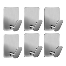 跨境304不锈钢跨境挂钩厨房创意钩衣服单钩免打孔浴室粘钩衣帽钩