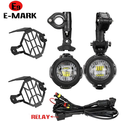 Suitable for Bmw Motorcycle Fog Lights, Universal Motorcycle Led Fog Lights, Auxiliary Spotlights for Bwm G1200Gs (Fog lamp) - white-light-set