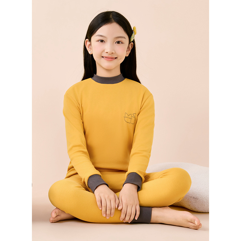 儿童秋衣秋裤纯棉男女童保暖内衣套装青少年打底棉毛衫中小童睡衣|undefined