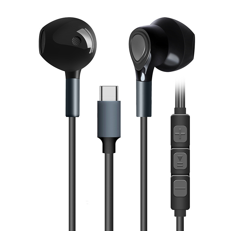 XJ-100有線イヤホンはiPhone16携帯電話に適しています。Type-C接続、フラットイヤホン、メタル製、重低音。|undefined