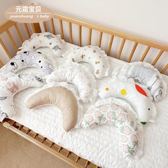 Ins Nordic style pure cotton edge baby comfort pillow small cushion baby pillow small square pillow nap and play pillow