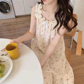 日系nis风吊带睡裙女夏季甜美宅家少女睡衣法式薄款家居服连衣裙