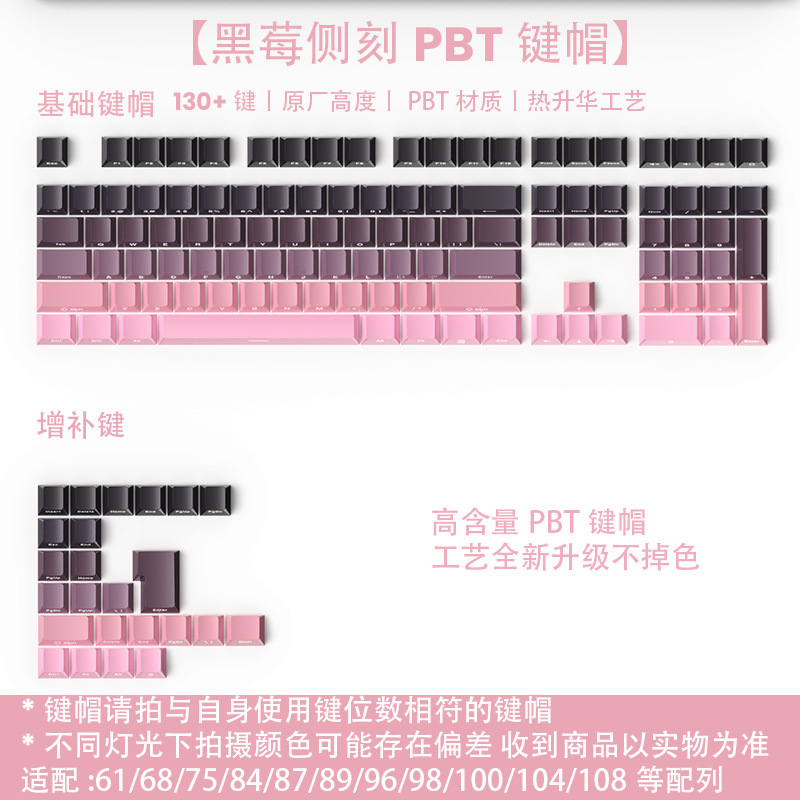 微塵極昼透側刻青軸キーキャップPBTグラデーション昇華印刷オリジナル高さカスタムキーボード|undefined