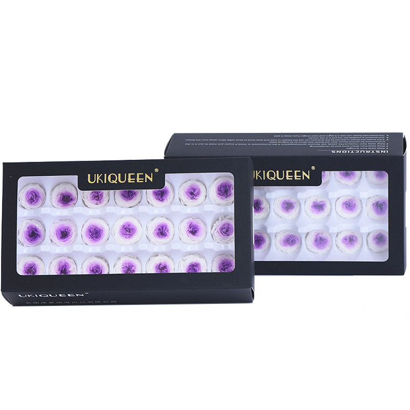 2-3cm 21 piezas hechas a mano DIY flor eterna Austin cabeza de la flor accesorios al por mayor chocolate