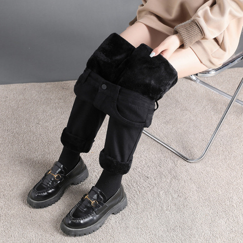 Women's Padded High-Waisted Spring and Autumn Wear  New Slimming Summer Straight Leg Harlon Turnip Father Daughter Pants