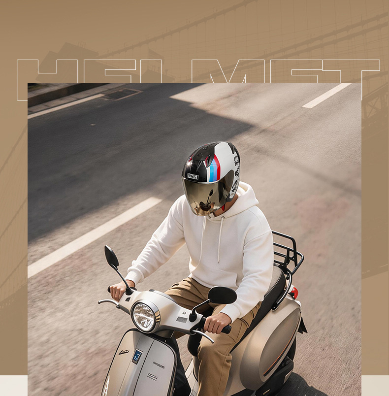 26-Year-Old Rng New Model Motorcycle Riding Helmet with Bluetooth Small Shell Motorcycle Helmet Electric Vehicle Helmet for Men and Women