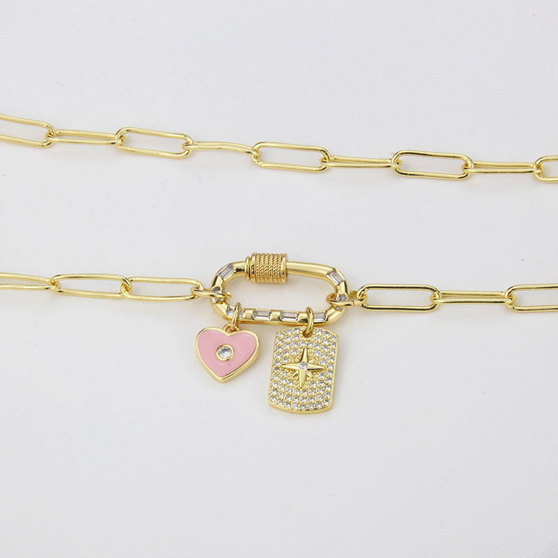 INS Cross-Border New Arrival Simple Tag Love Combination Necklace for Men and Women Fashion Hip Hop 