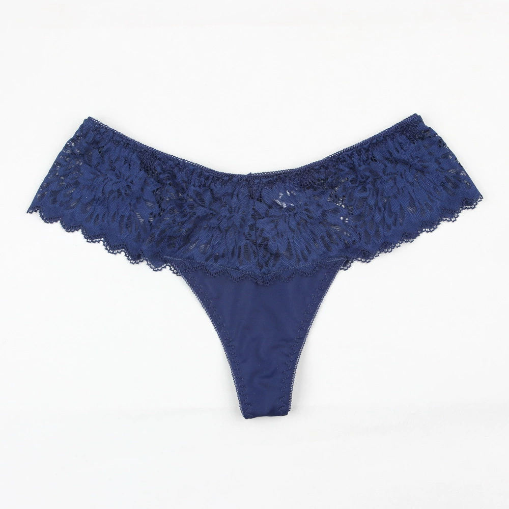 New Lace-Detail Milk-Silk Thongs for Women, Sexy Hollow-Back, Low-Waist, Seamless Comfort