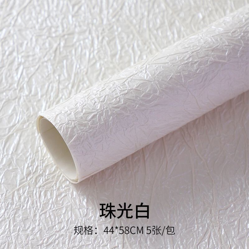 七夕新款珠光石纹纸褶皱手揉纸鲜花束包装手工diy材料送女友礼物|undefined