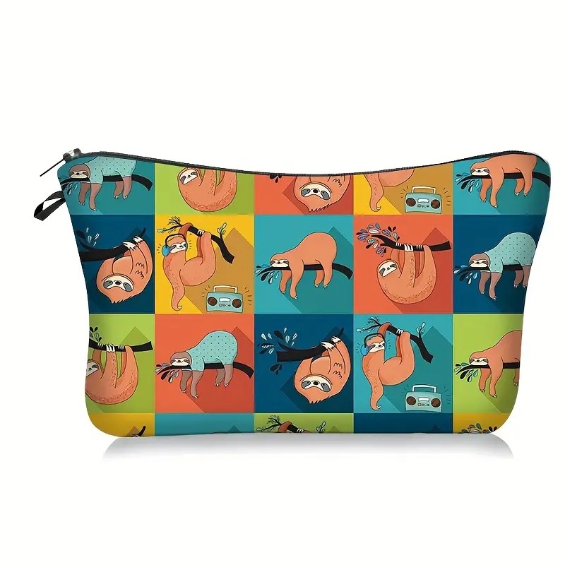Transfronterizos Amazon maquillaje damas diseño creativo animal avatar maquillaje bolsa bolsa de almacenamiento lino cremallera impermeable