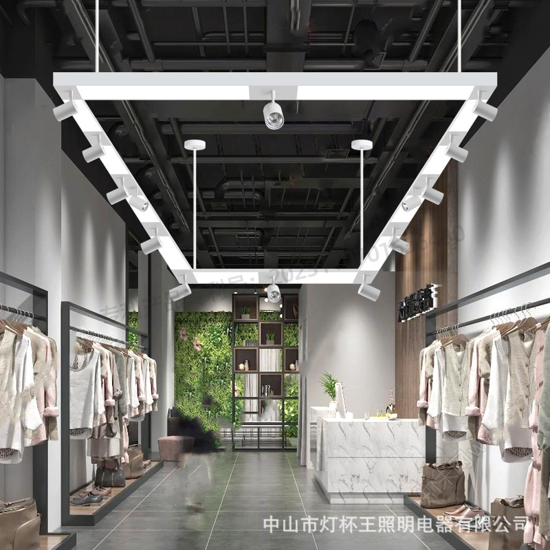 Oficina de empalme Spotlight Led Track Light tienda de ropa tienda comercial COB super brillante barra de guía de techo tipo luz de supermercado