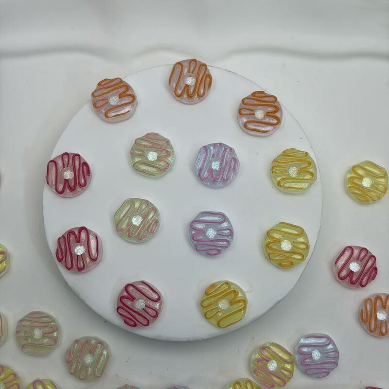 New cartoon food toy pizza nail art decorations cute donut ornaments resin DIY nail accessories