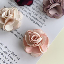 布艺立体小花双色手工diy花朵韩版发饰配件服装辅料3cm半成品胸花