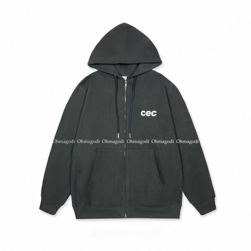 韩国正品cec卫衣外套宽松CHANCECHANCE秋冬连帽拉链开衫男女情侣|undefined