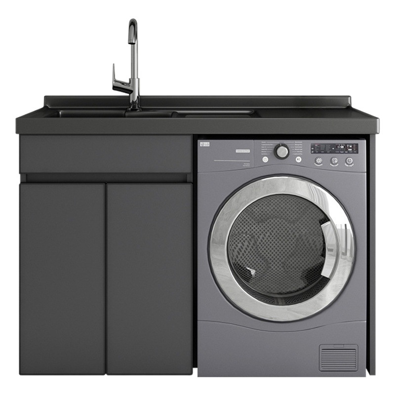 Balcón lavadora socio integrado gabinete combinación espacio de baño lavabo de aluminio mesa de lavado con lavadero fregadero
