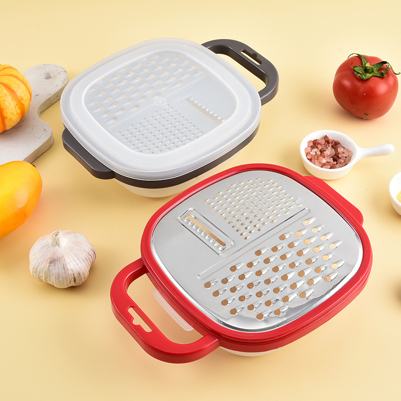 多機能三合一ステンレス円削帯底箱蓋チーズ野菜果物削り器|undefined