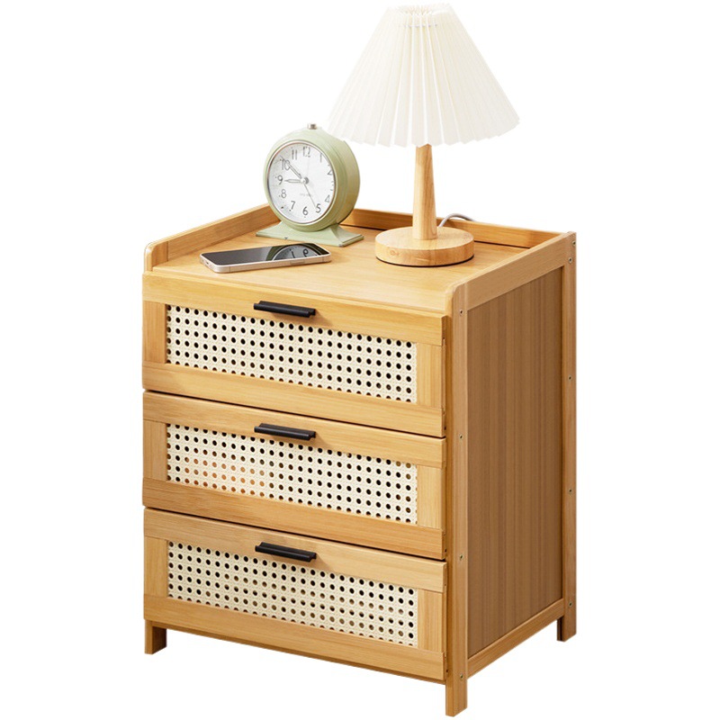 Bedside Table Simple Solid Wood Small Cabinet Light Luxury Storage Cabinet Bedroom Bedside Simple Nordic European Modern Mini